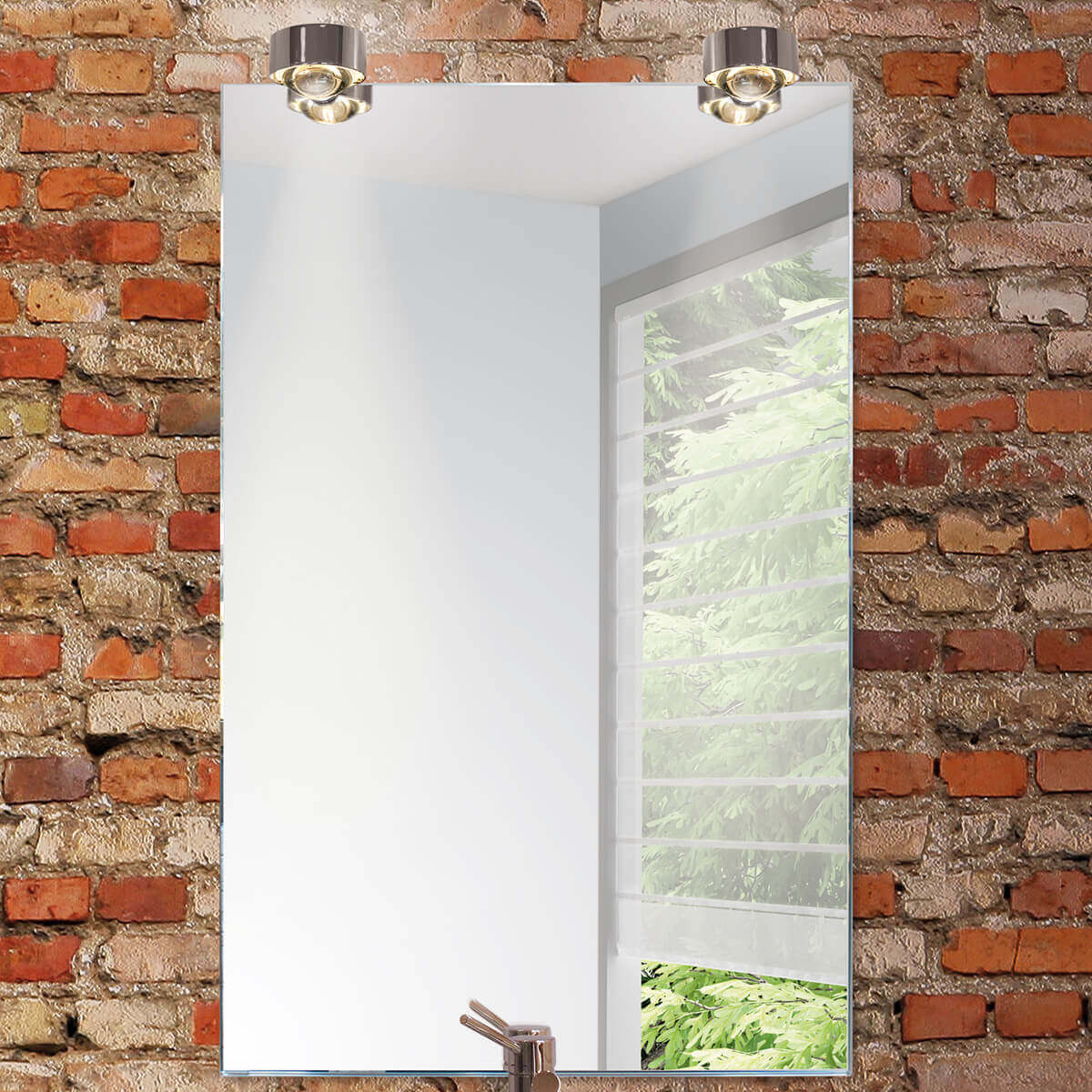 Top Light Puk Mini Fix Klemmleuchte, Gehäuse, Chrom, mit Glas satiniert / Linse klar