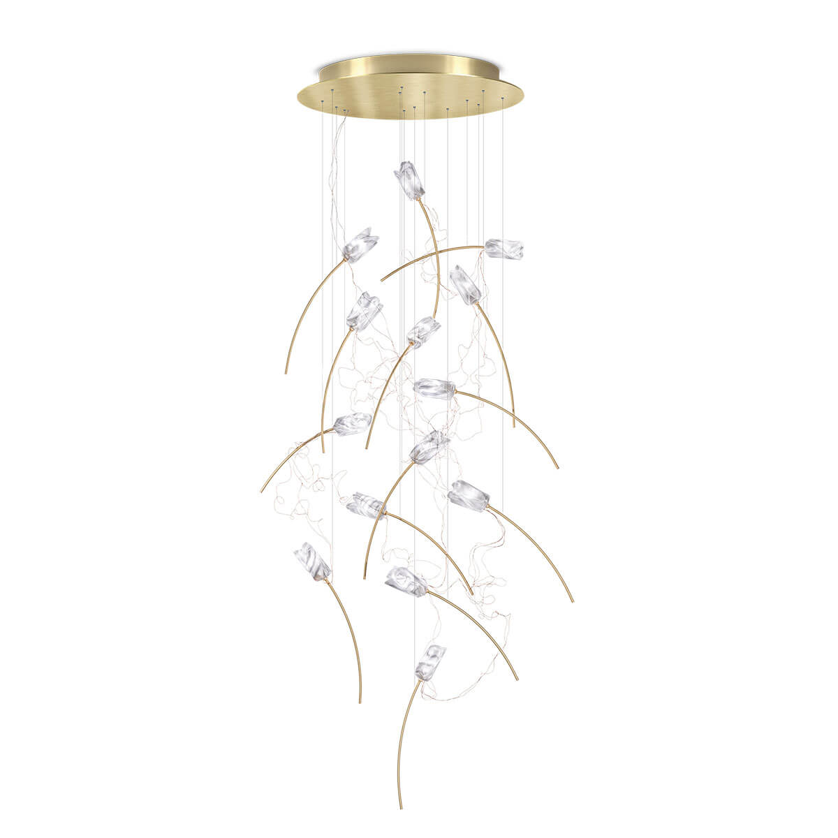 Slamp Tulip 14 Round LED Suspension, prisma / Messing