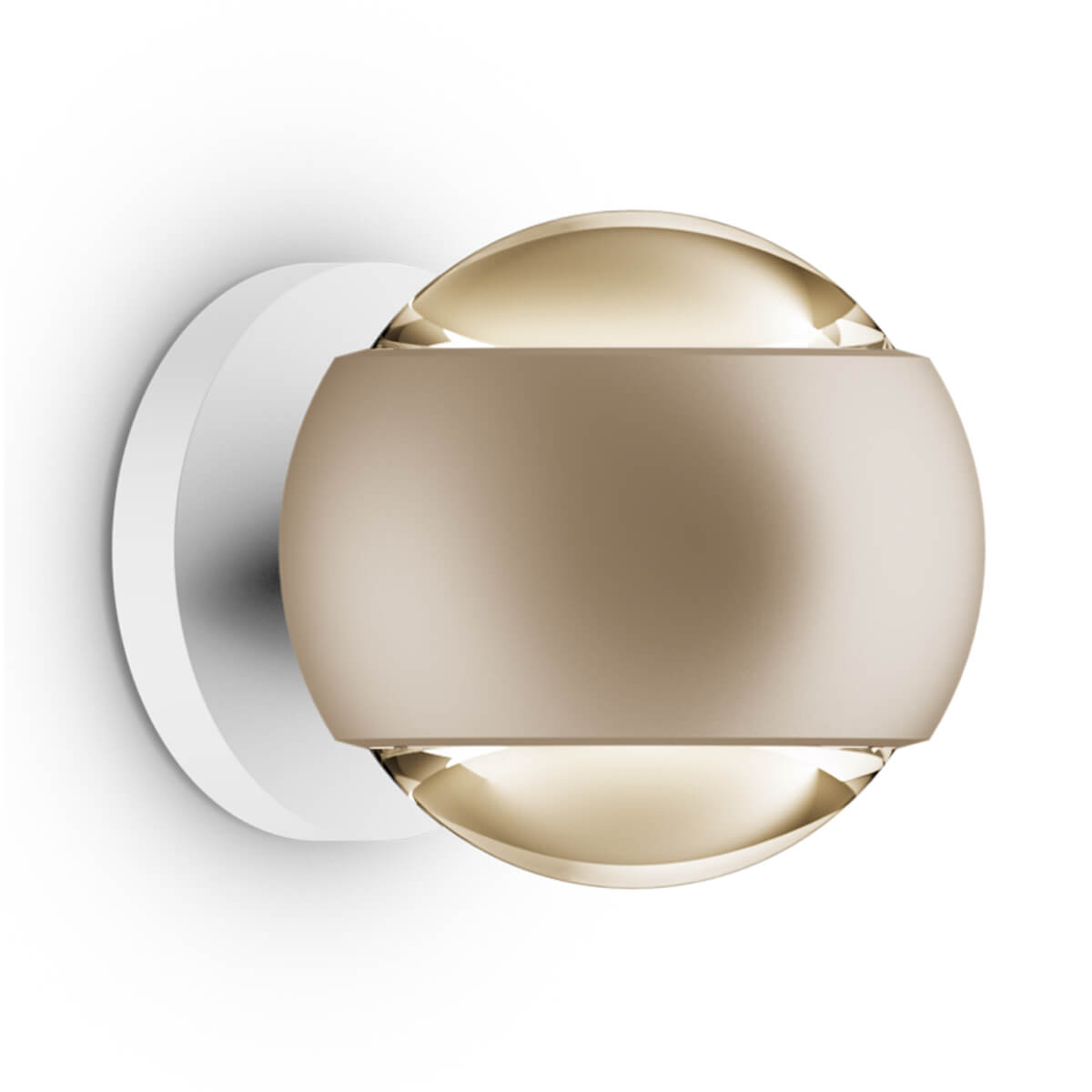 Occhio io verticale Volt D LED Wandleuchte, 2700 K, golden matt / mattweiß