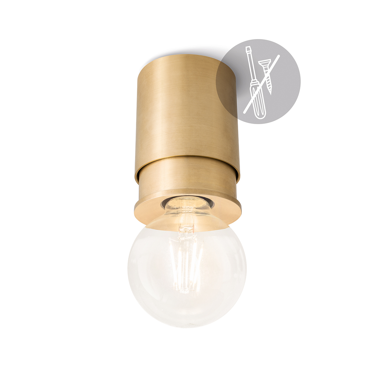 Twister Lighting Twister Pure Wand- / Deckenleuchte, messingfarben (Leuchtmittel nicht inbegriffen)