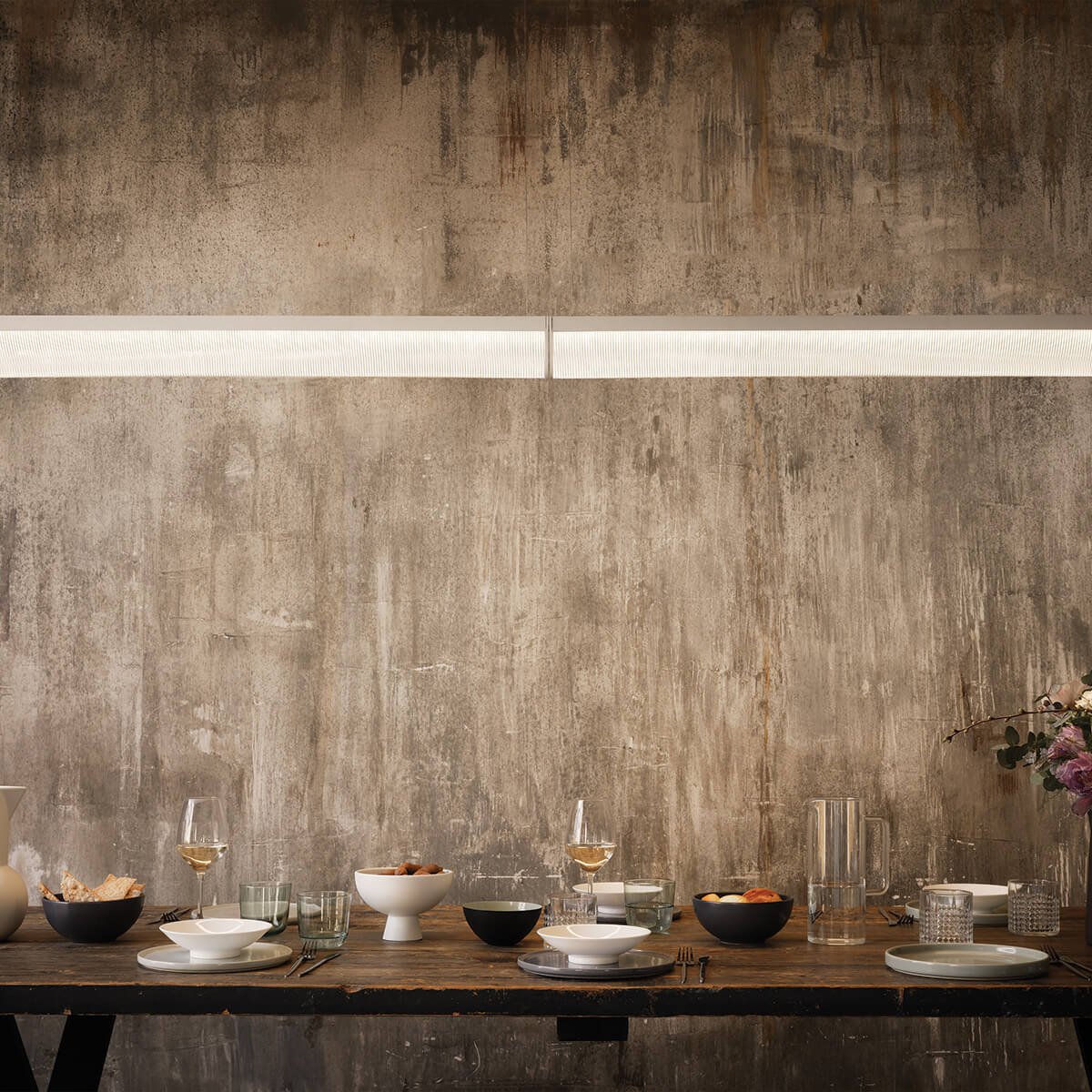 Slamp Modula Double LED Suspension, hellgrau / Crystal