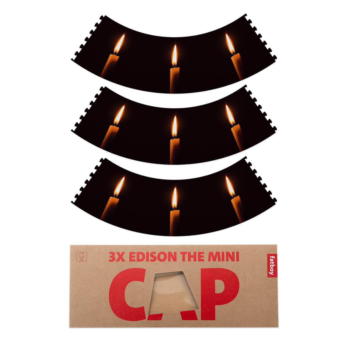 Fatboy Mini Cappie Candle Light, 3er-Set, für Edison the Mini, mehrfarbig, Verpackung