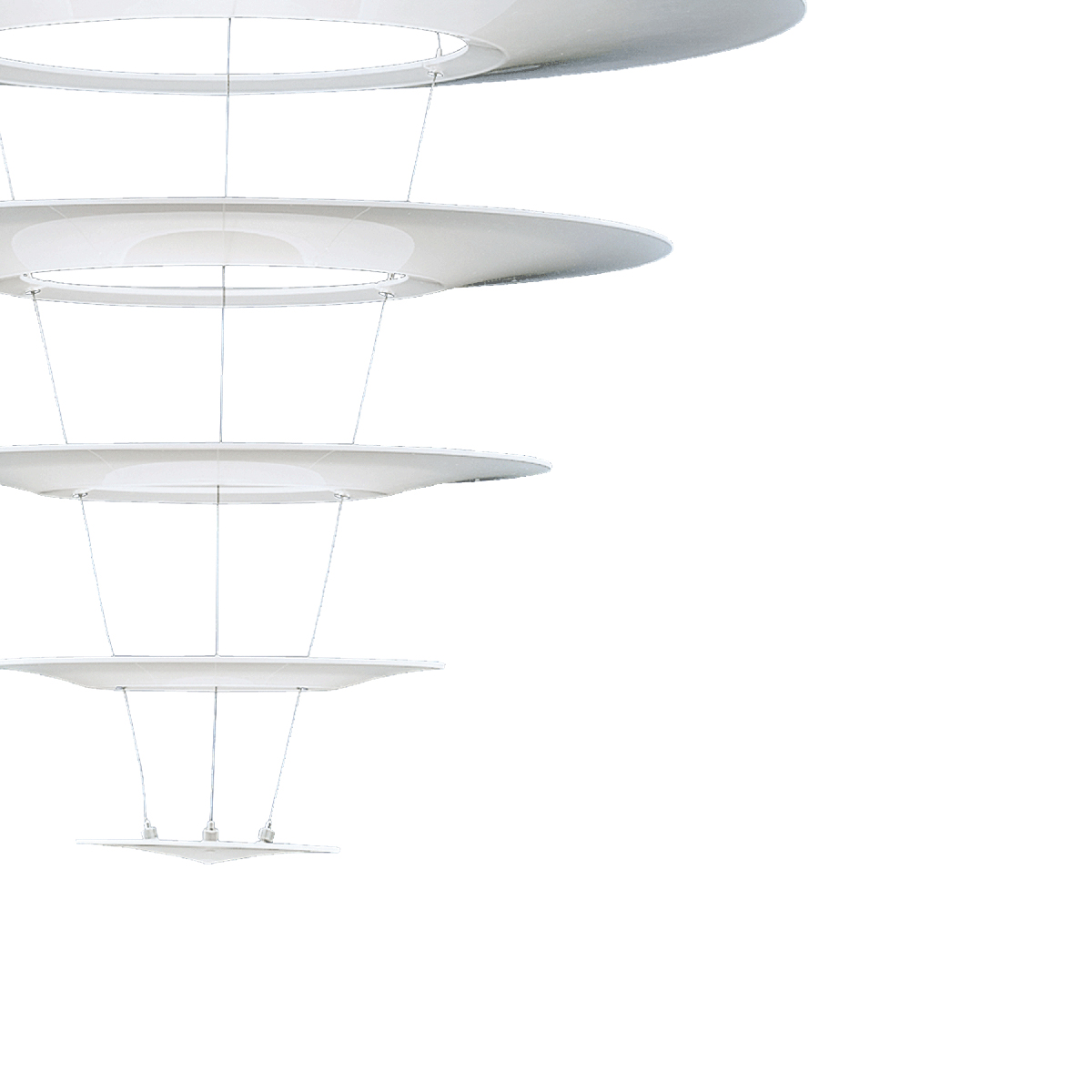 Louis Poulsen Enigma 545 Pendelleuchte, Alu gebürstet / Acryl weiß