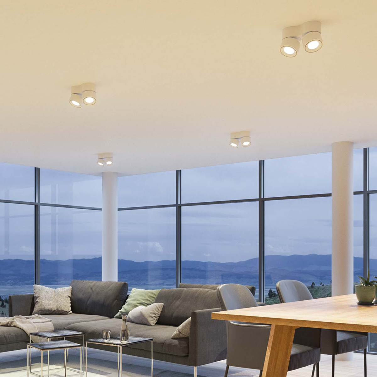 Antidark by Lumexx Easy Double LED Wand- / Deckenleuchte, weiß / schwarz