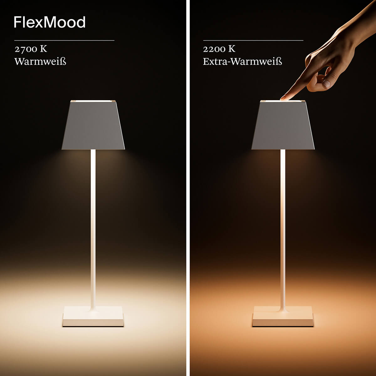 Nuindie LED Akkuleuchte, Flex-Mood, eckig