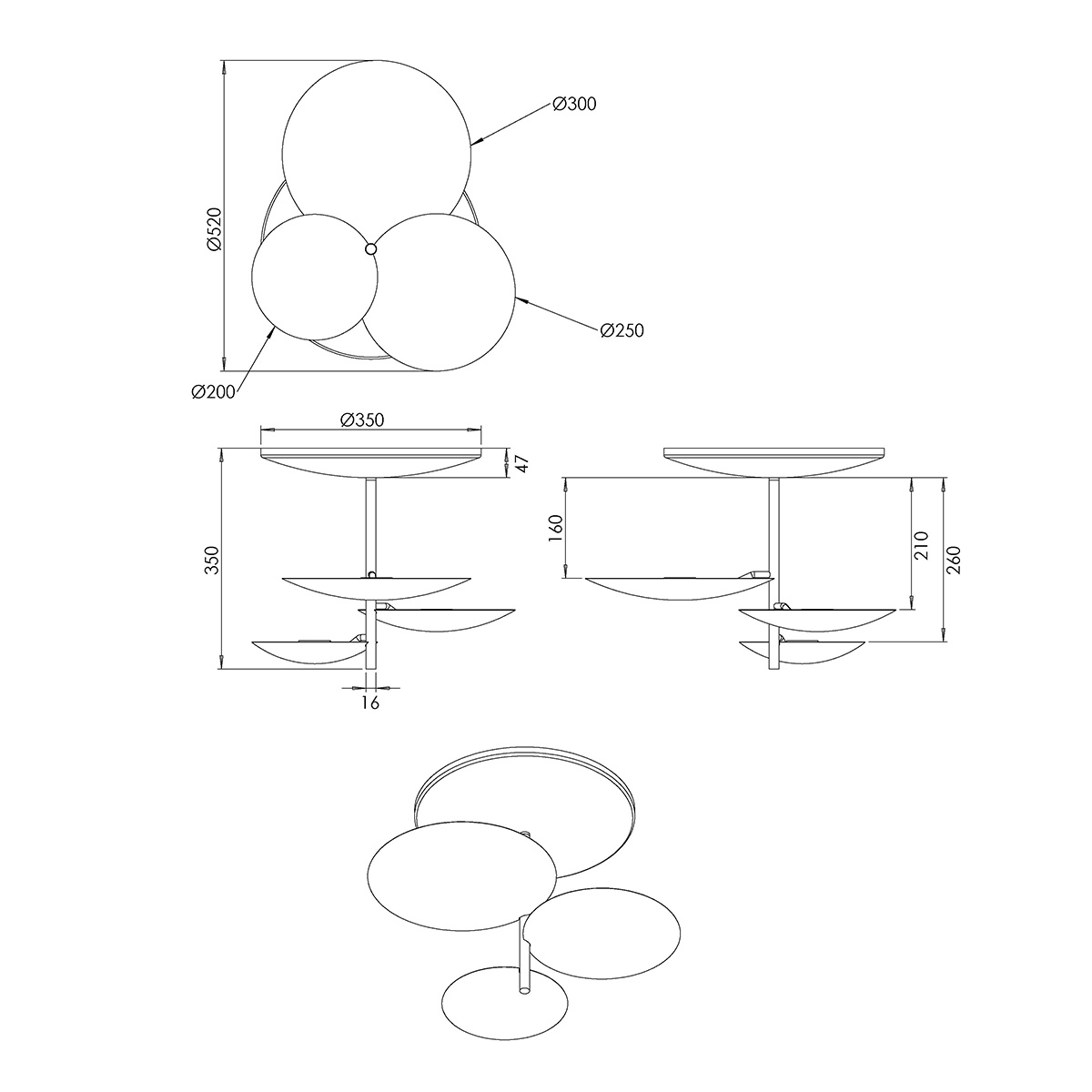 Simplon LED Deckenleuchte