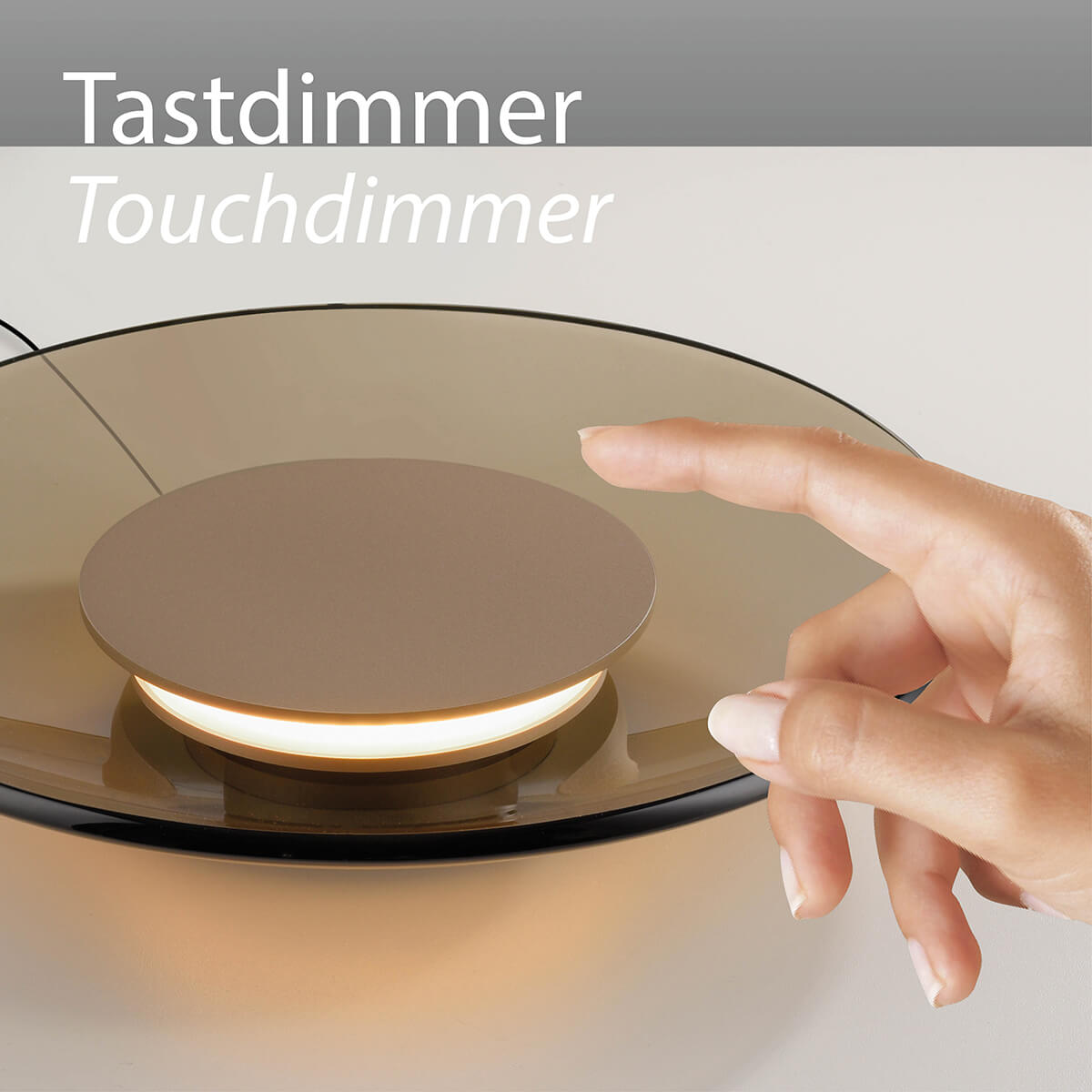 Neuhaus PURE Moon LED Tischleuchte, Bronze, mit Tastdimmer
