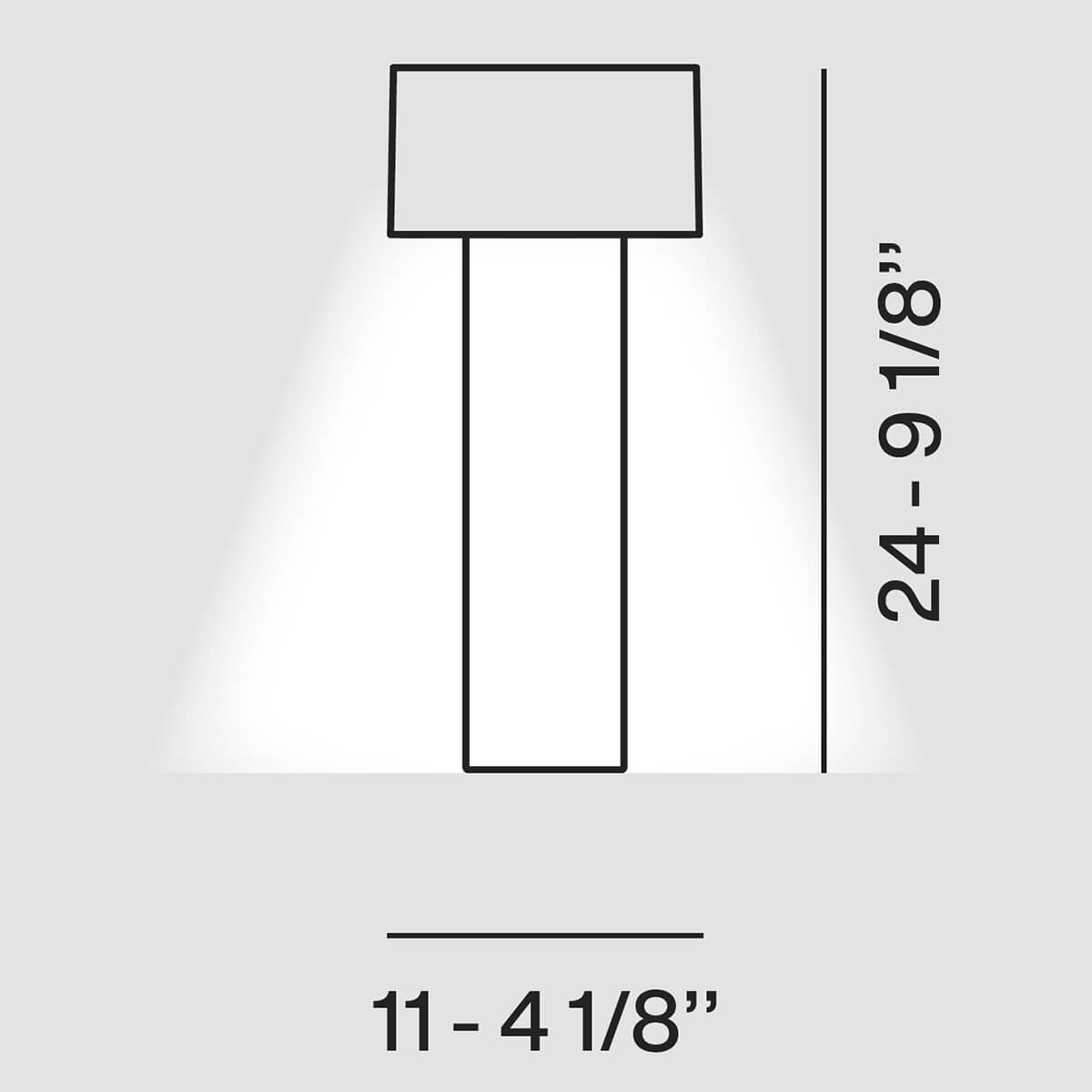 Foscarini Fleur LED Tavolo Akkuleuchte & Vase, Maßzeichnung