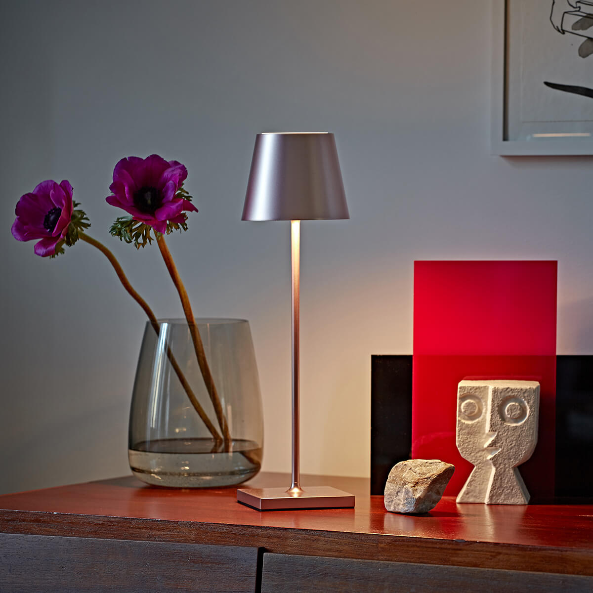 Sigor Nuindie LED Akkuleuchte, Flex-Mood, Roségold eloxiert