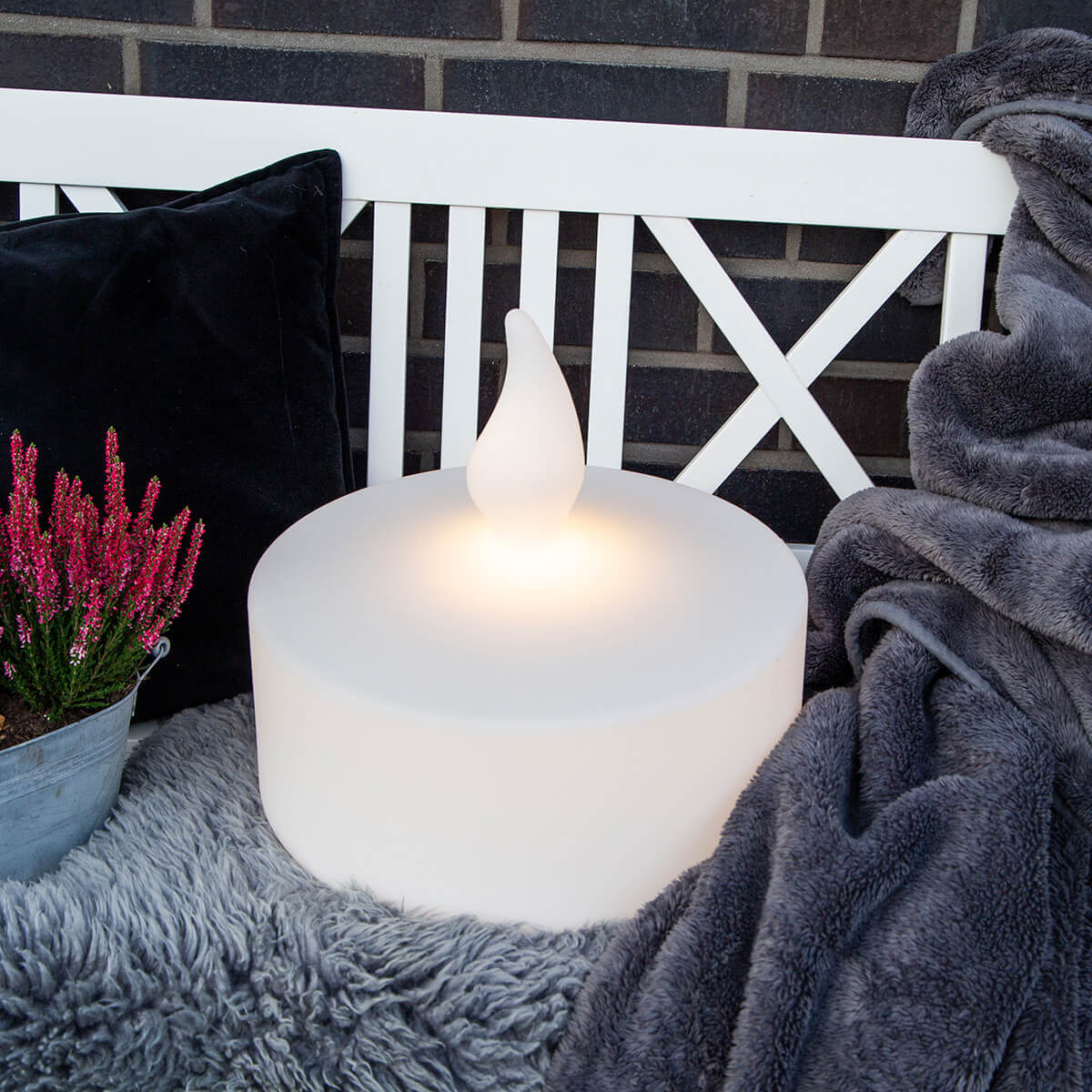 8 seasons design Shining Tealight Dekoleuchte, Ø: 40 cm, weiß