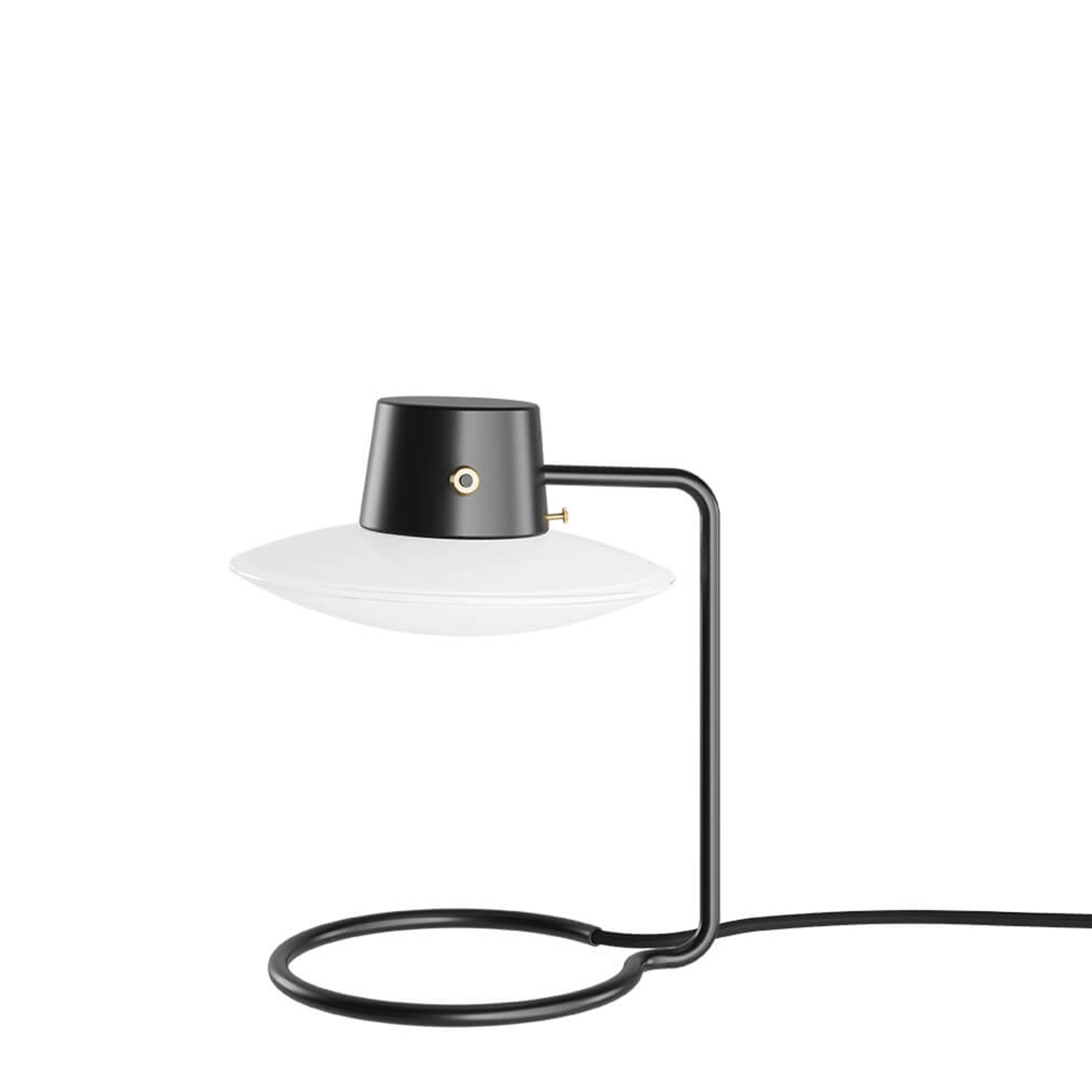 Louis Poulsen AJ Oxford Mini Tischleuchte, Opalglas (ausgeschaltet)