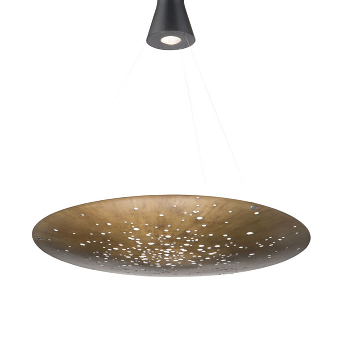 Fabbian Lens Pendelleuchte, 1-flg., Ø: 90 cm, Bronze