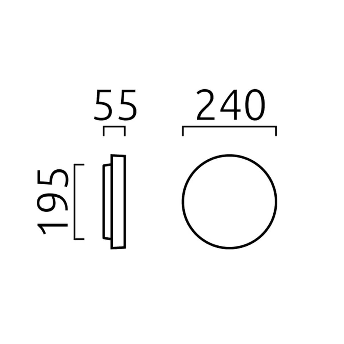 Helestra Tour LED Außenwandleuchte, Maßzeichnung