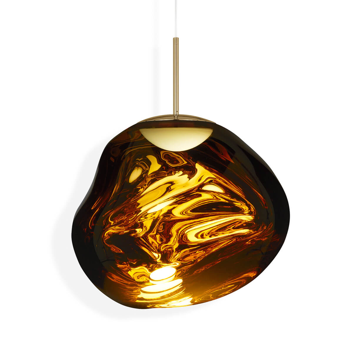 Tom Dixon Melt LED Pendelleuchte, Gold (eingeschaltet)