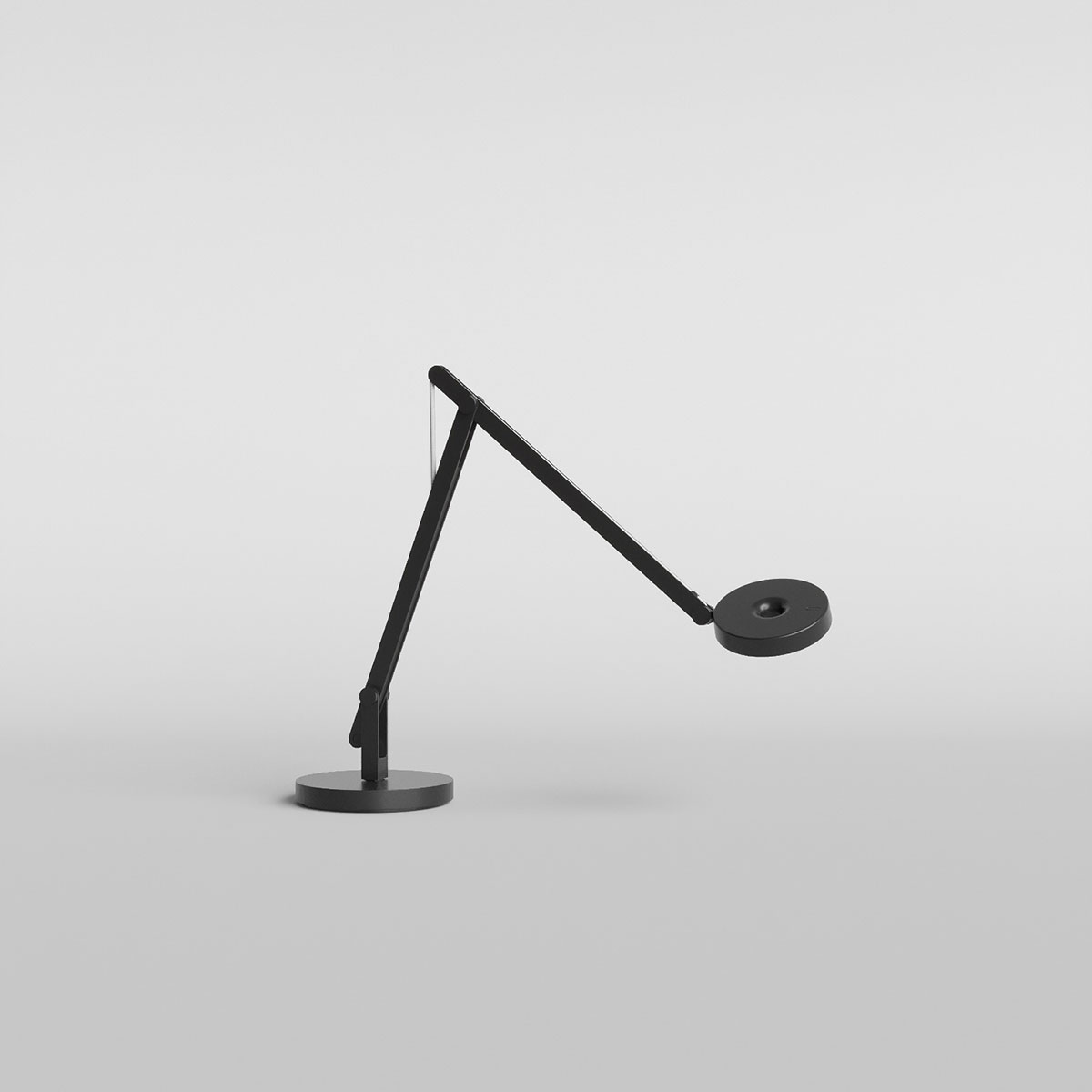 Rotaliana String T1 Mini LED Tischleuchte, schwarz matt, Textilkabel: Silber