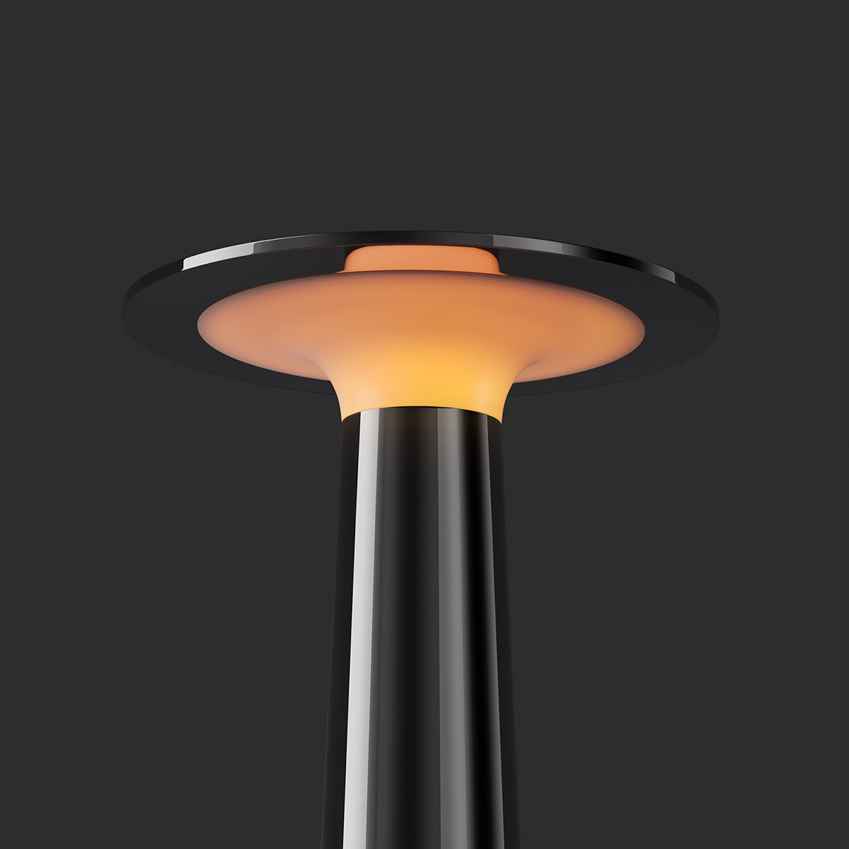 IP44.DE Lix LED Akkuleuchte, Dim-to-Amber, dark chrome (dunkles Chrom)