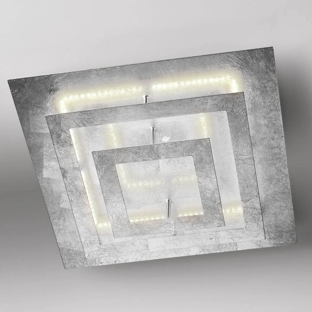LupiaLicht Square LED Deckenleuchte, Blattsilber