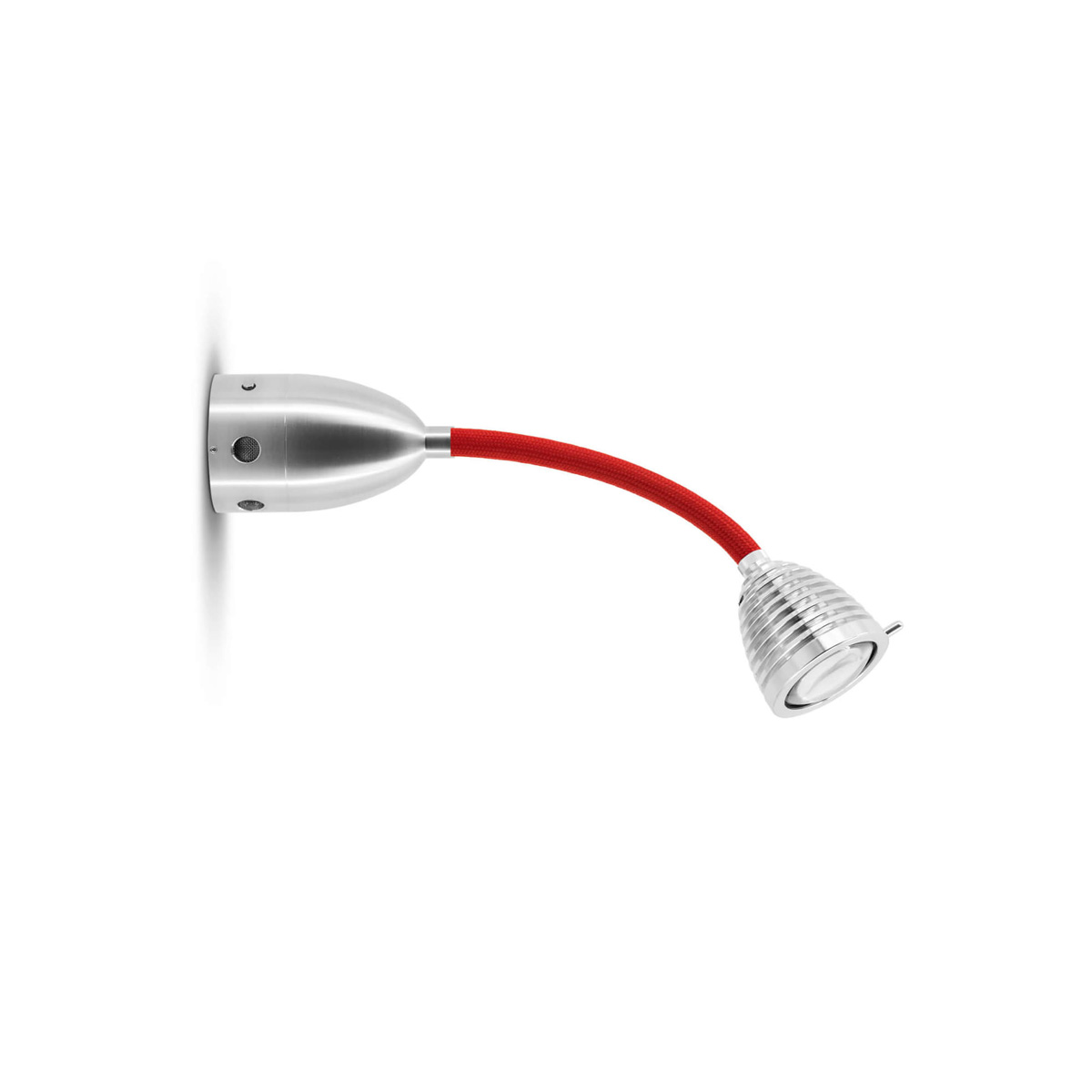 Less'n'more Athene LED Wand- / Deckenstrahler, Flexwelle: kurz, Flexwelle: Textil rot