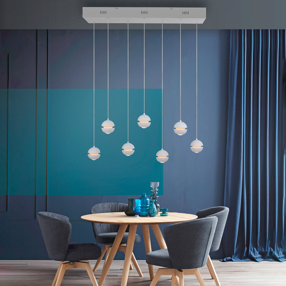 Lini LED Pendelleuchte, 7-flg.
