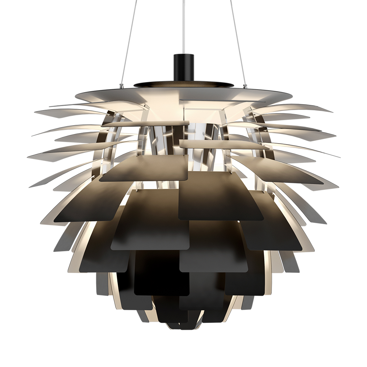 Louis Poulsen PH Artichoke LED Pendelleuchte, Ø: 72 cm, schwarz