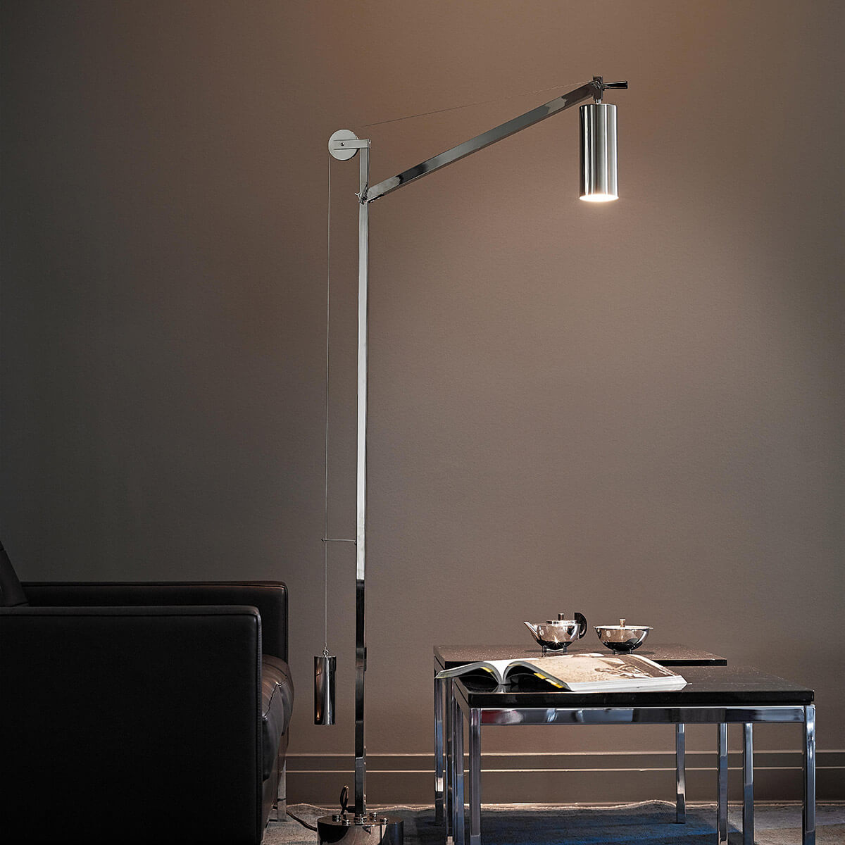 Tecnolumen BH 23 Bauhaus Stehleuchte, Metall vernickelt