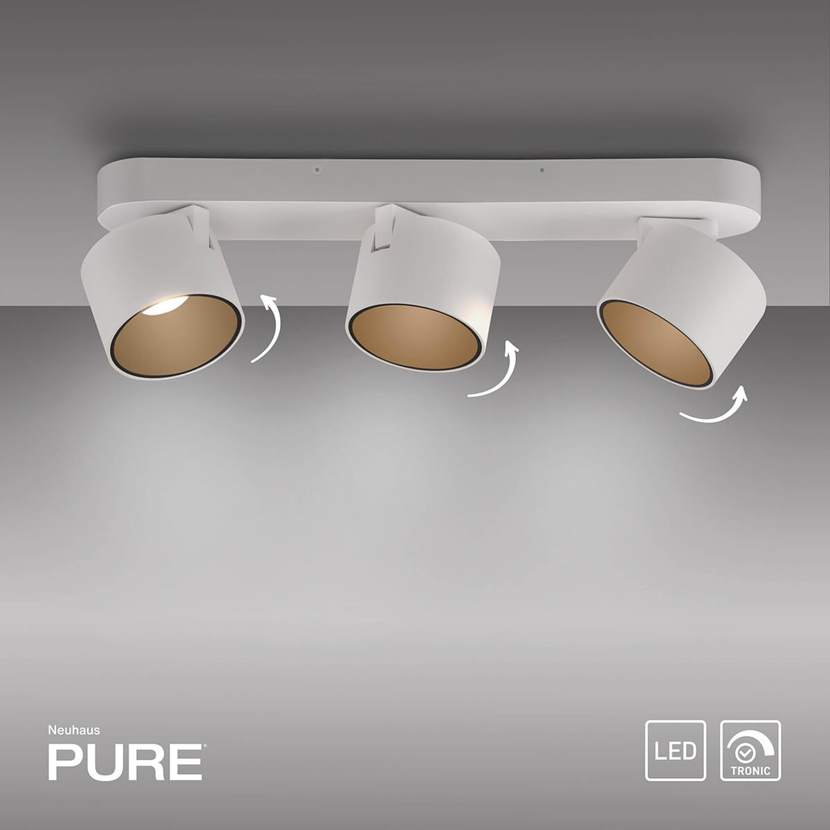 PURE Cup LED Deckenleuchte, 3-flg.