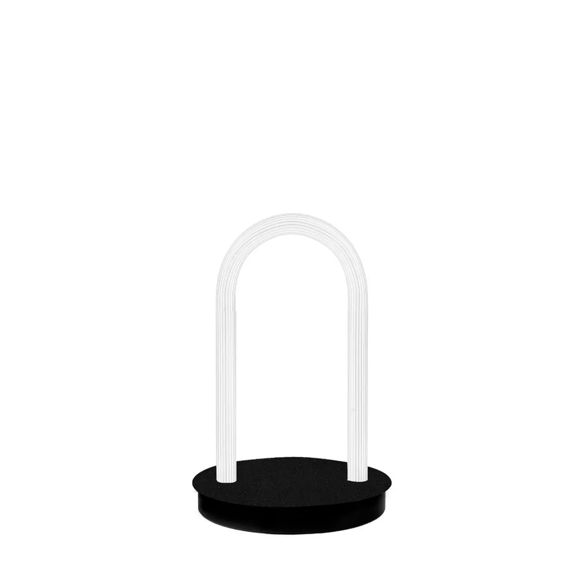 Fontana Arte Oort Outdoor LED Stehleuchte, U-Form, Höhe: 44 cm, Borosilikatglas / schwarz