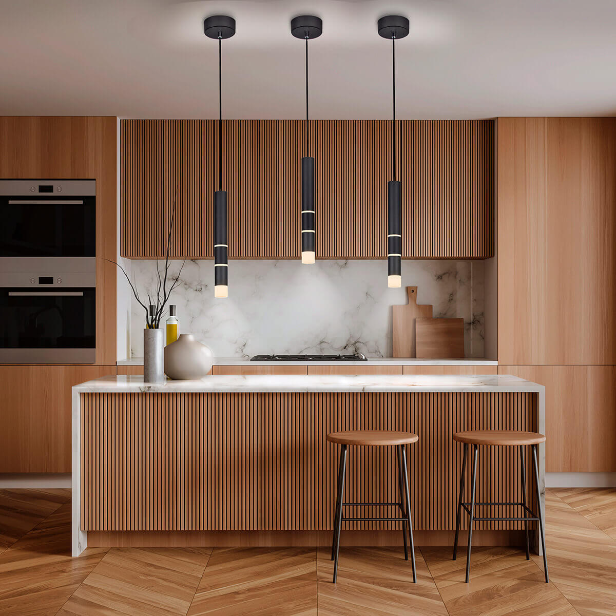 Neuhaus PURE Vega LED Pendelleuchte, 3-flg., schwarz