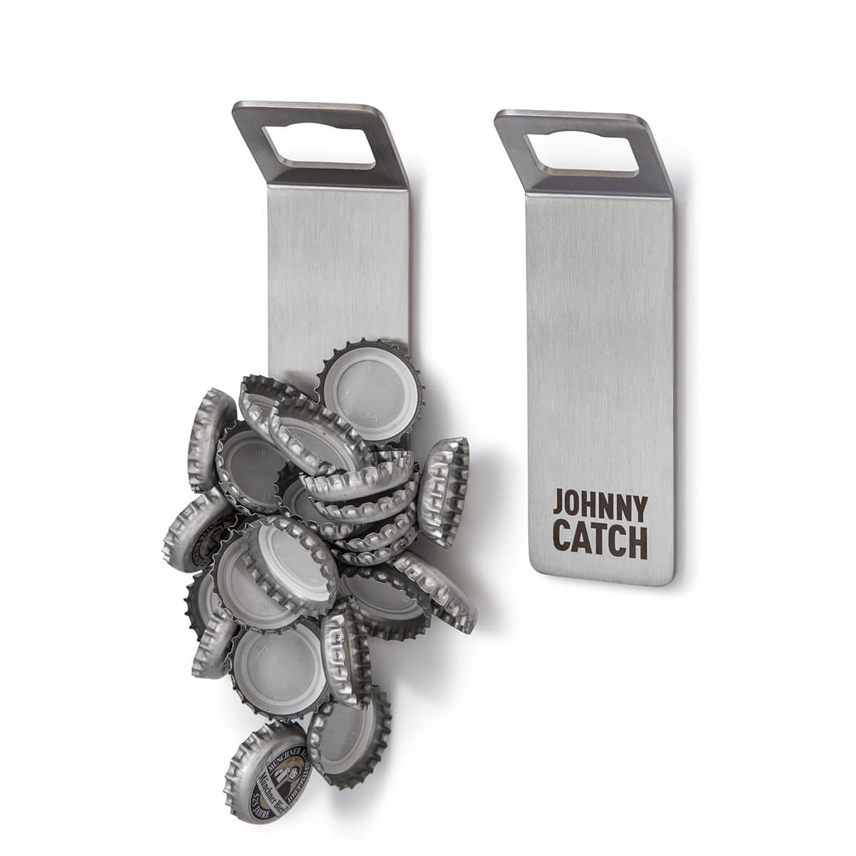 Höfats Johnny Catch Magnet Wandflaschenöffner, Edelstahl gebürstet