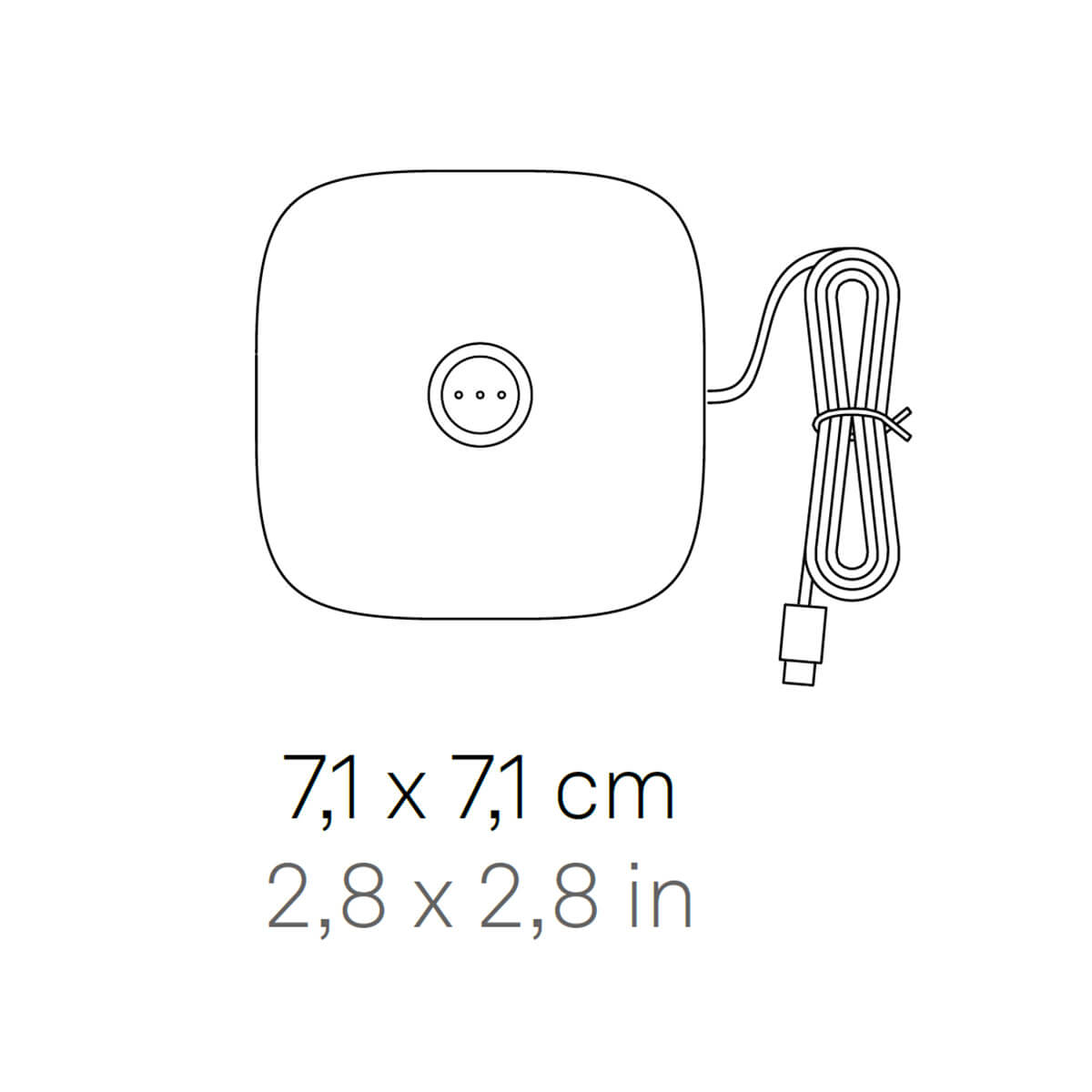 Zafferano AiLati Kontaktladestation für Ofelia Micro Pro, Maßzeichnung