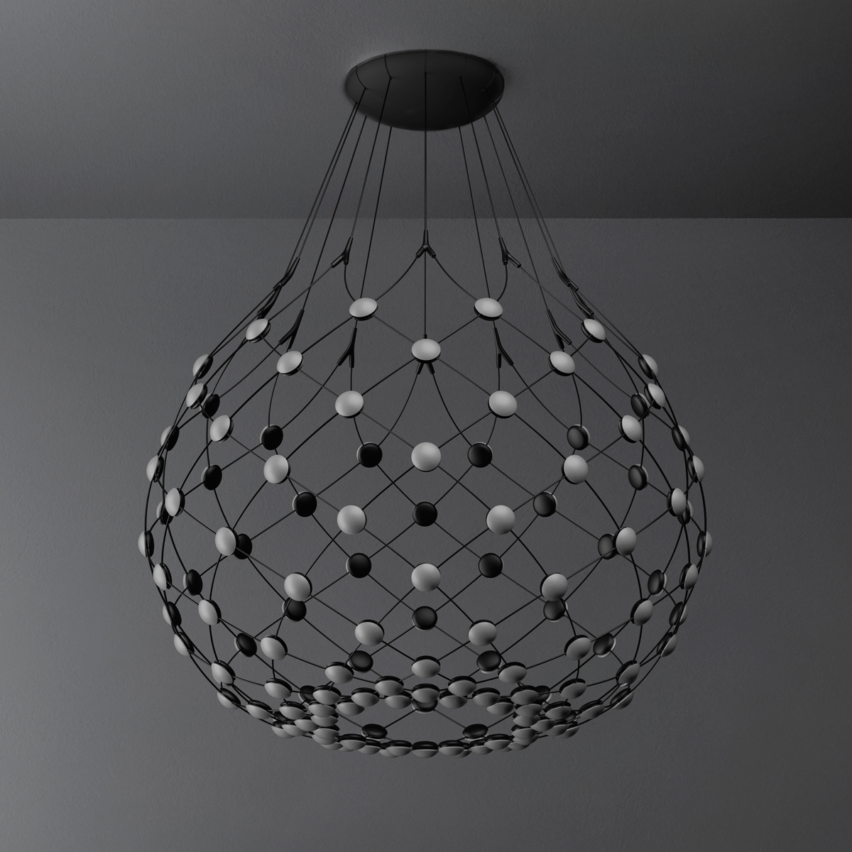 Luceplan Mesh Wireless LED Sospensione, Ø: 100 cm
