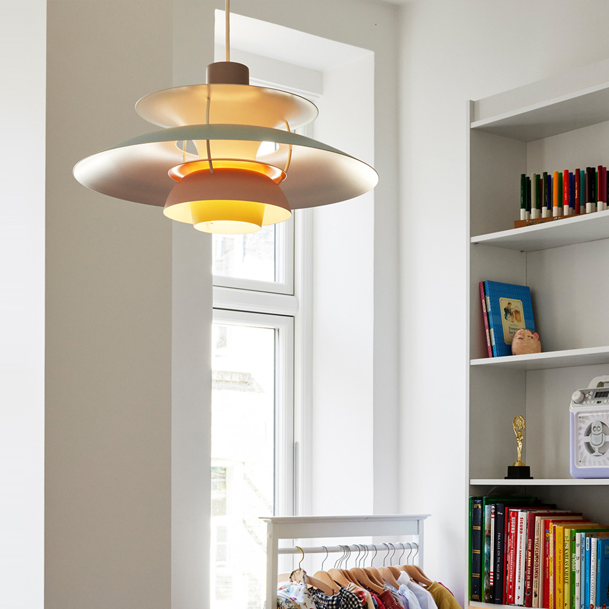 Louis Poulsen PH 5 Pastels Pendelleuchte, austerngrau / blau / rosa