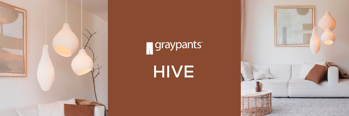 Graypants Hive Pendelleuchten aus Papier als warme Designerleuchten im modernen Wohnzimmer