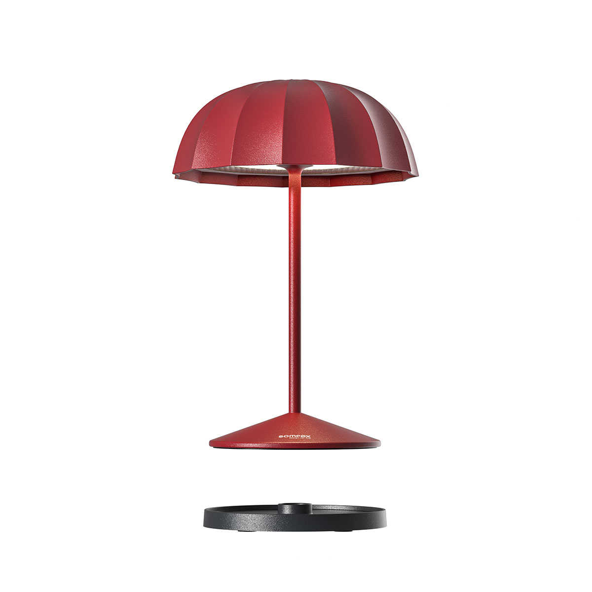 Sompex Ombrellino LED Akkuleuchte, rot, Ladestation (inbegriffen)
