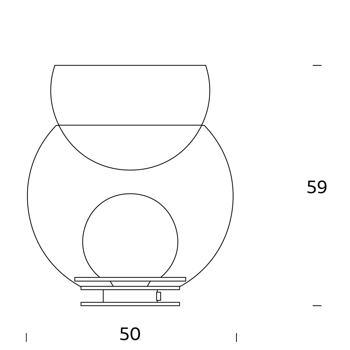 Fontana Arte Giova Tischleuchte, Höhe: 59 cm