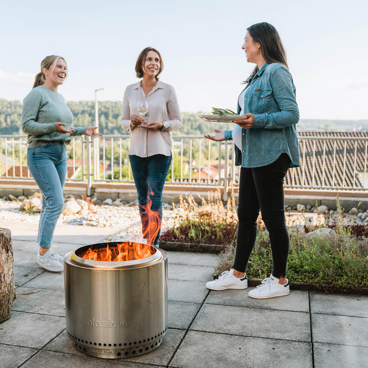 Bonfire 19.5'' Feuerschale mit Standfuß, Garten-Set