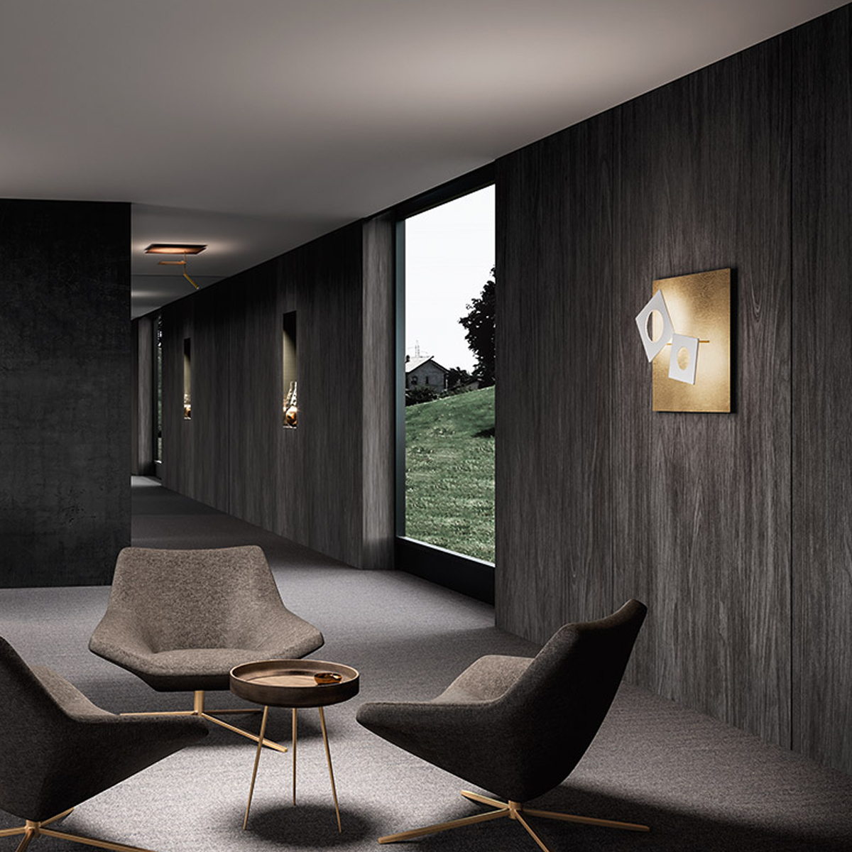 Icone Petra.2 LED Wand- / Deckenleuchte, Gold / weiß