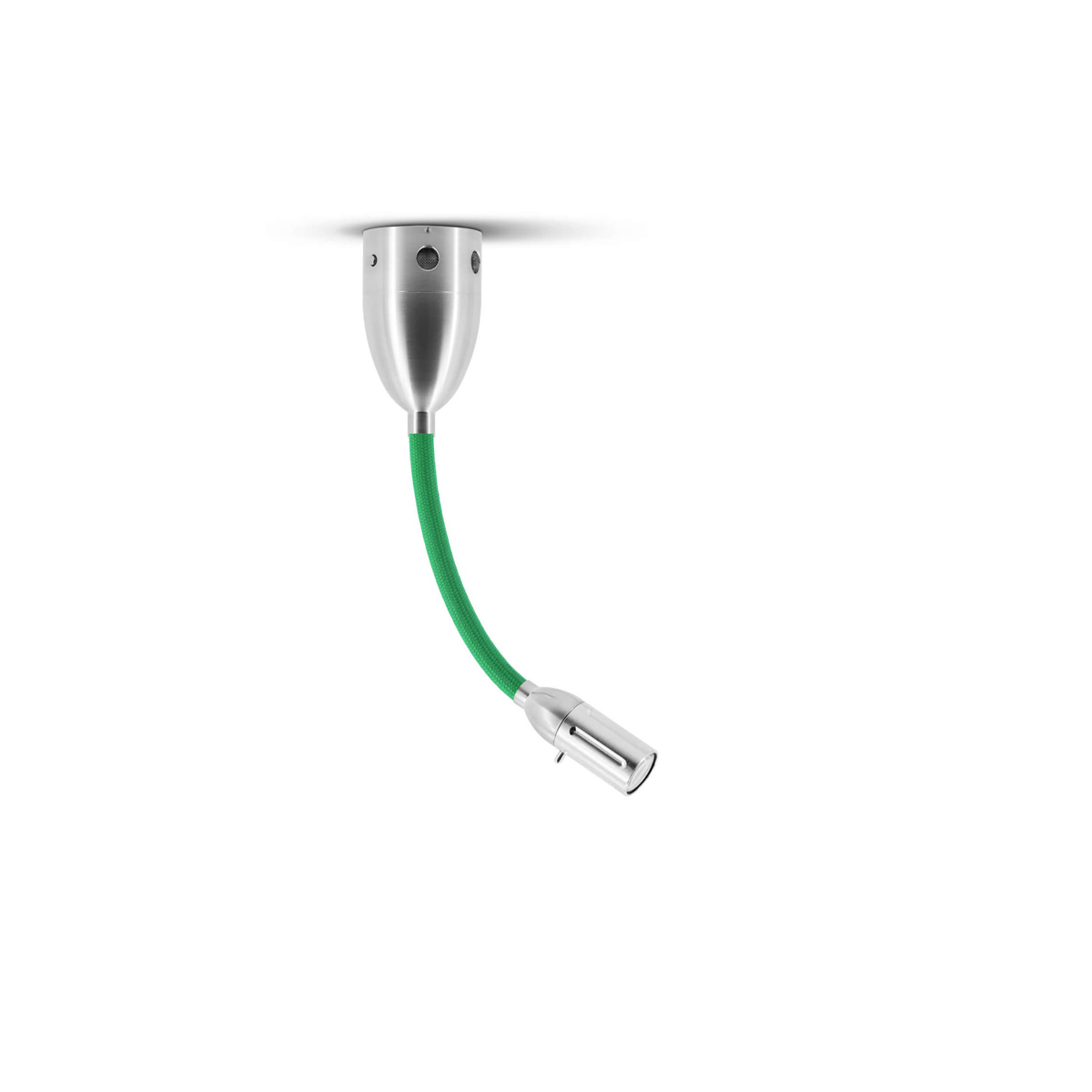Less'n'more Zeus LED Wand- / Deckenleuchte, Flexwelle: kurz, Textil: grün