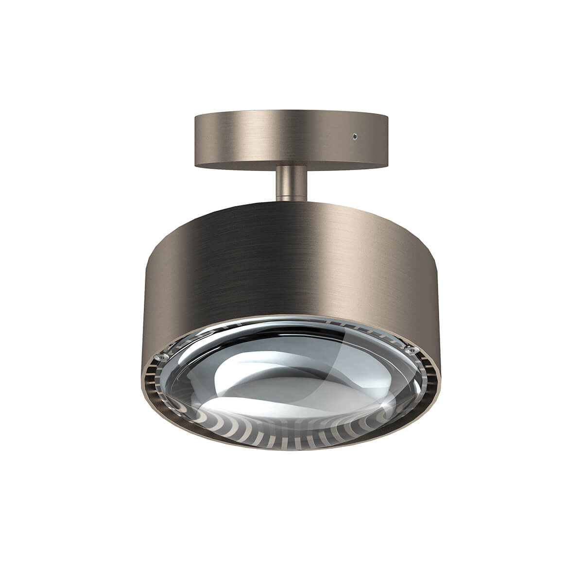 Top Light Puk Maxx Turn Downlight Deckenleuchte, Gehäuse, Nickel matt, mit Linse klar (nicht inbegriffen)