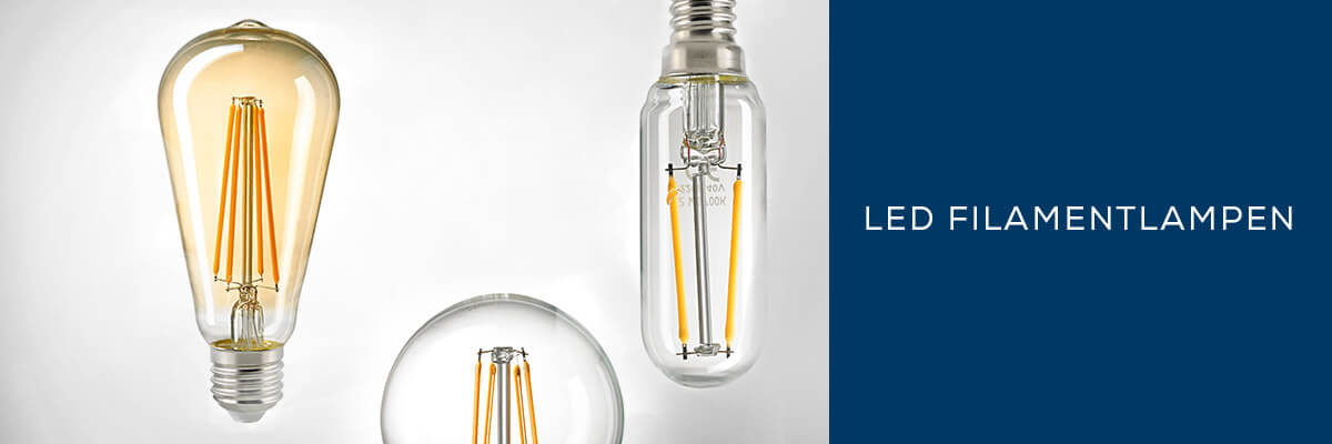 Kategoriebanner Leuchtmittel LED Filamentlampen Kategoriebanner Leuchtmittel LED Filamentlampen