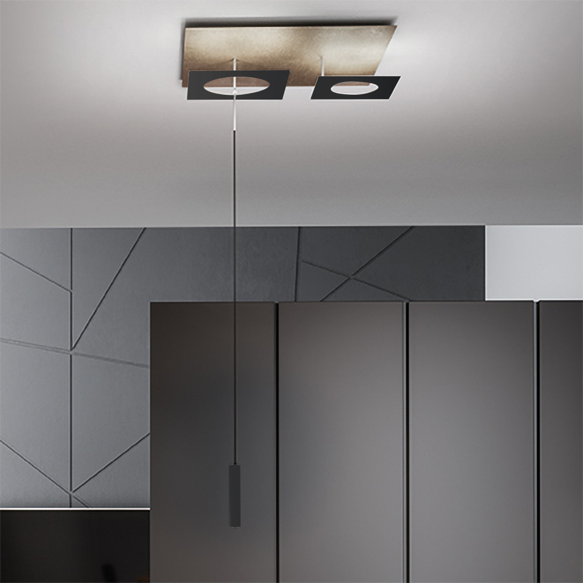 Icone Petra-S3 LED Deckenleuchte, Ecrù / schwarz