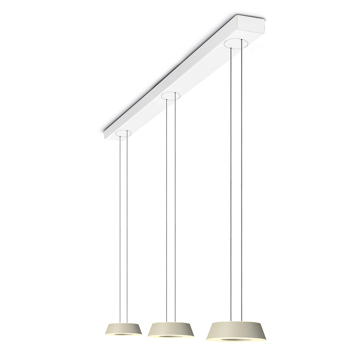 Oligo Glance LED Pendelleuchte, 3-flg., unsichtbare Höhenverstellung, cashmere