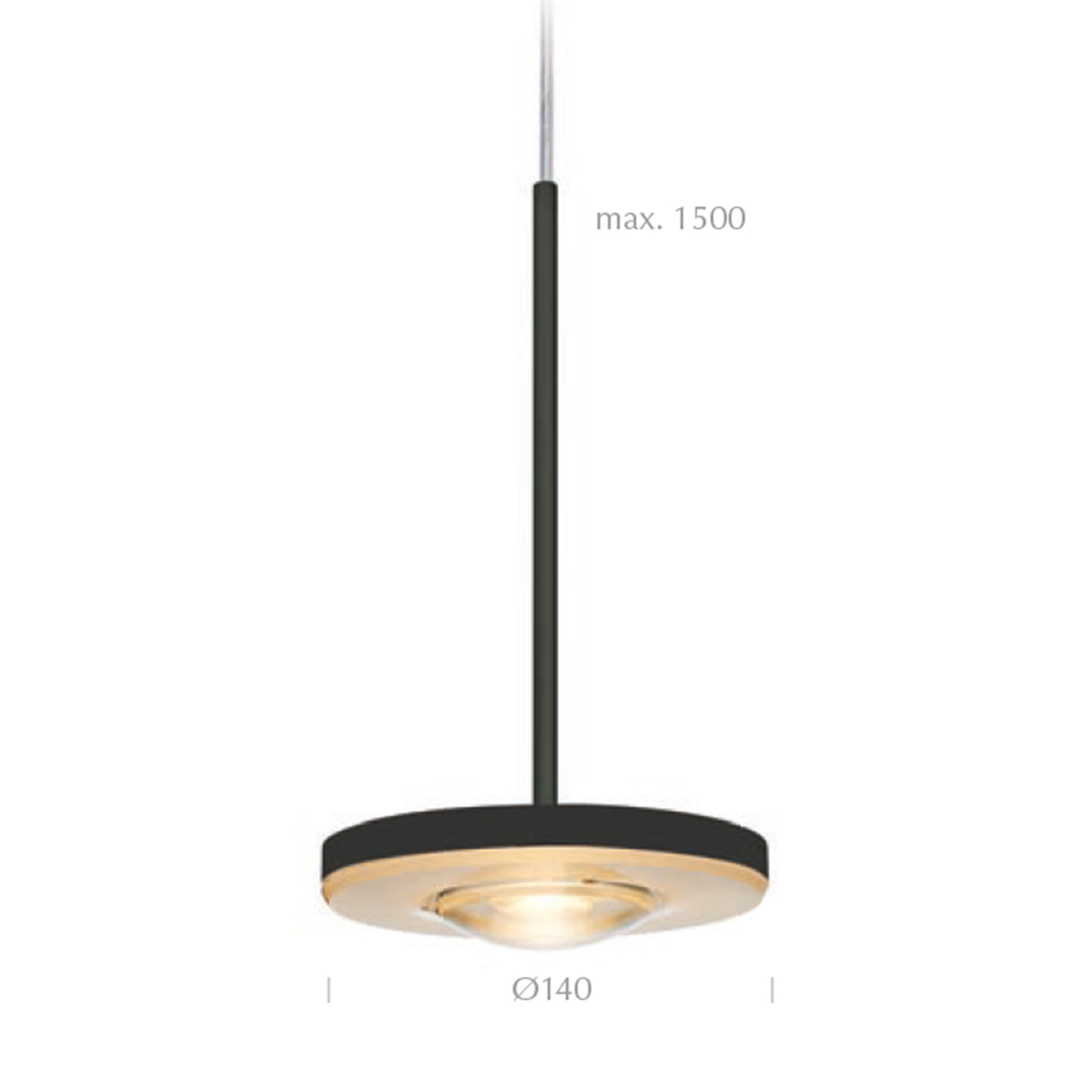 Bruck Euclid S Dim-To-Warm LED Pendelleuchte, Abmessungen