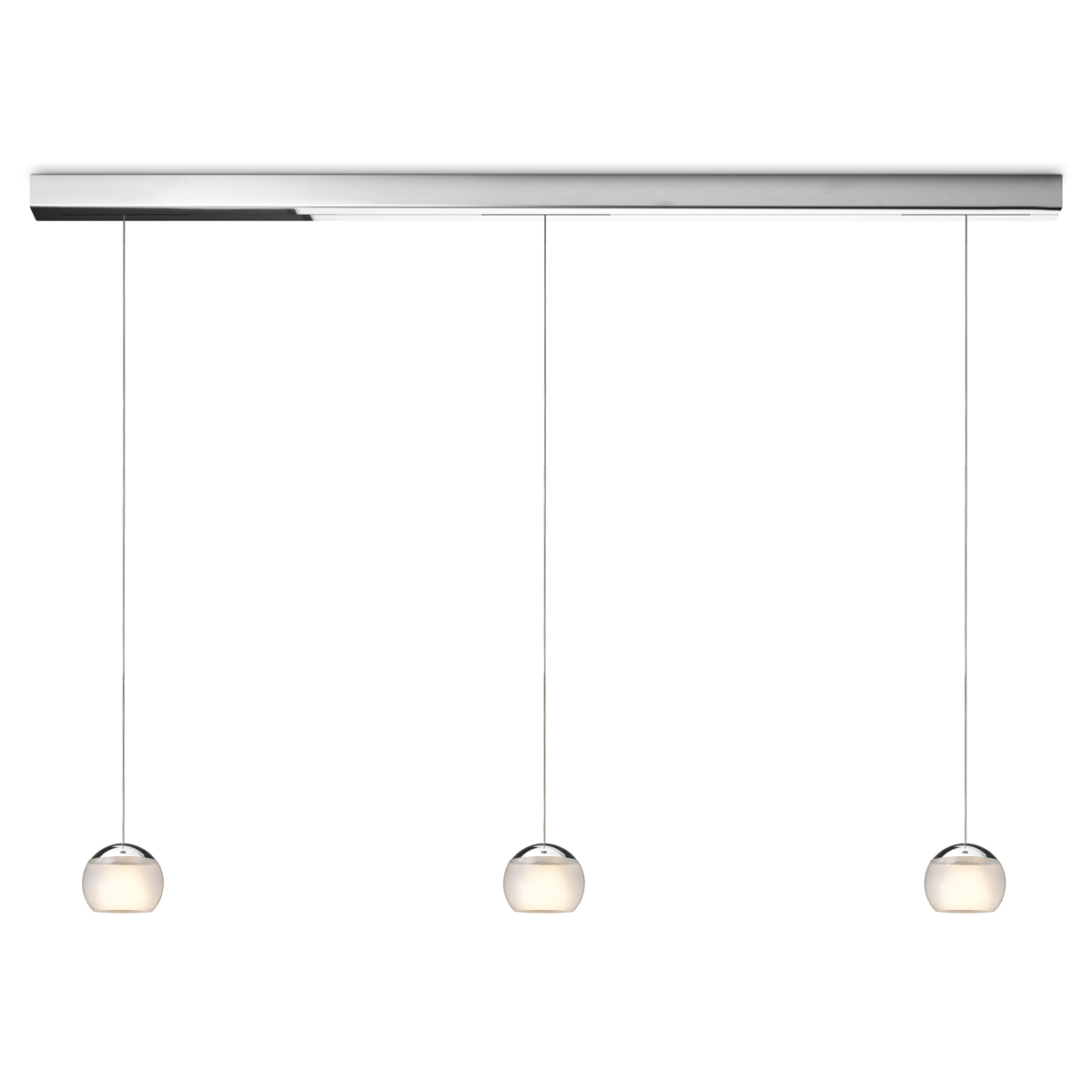 Oligo Balino LED Pendelleuchte, 3-flg., Chrom / satiniert