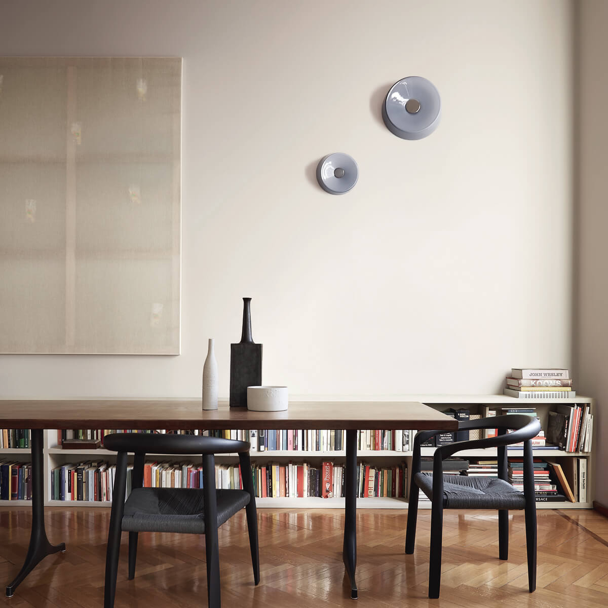 Foscarini Lumiere XXL Parete / Soffitto, grigio (grau), und Foscarini Lumiere XXS Parete / Soffitto, grigio (grau)