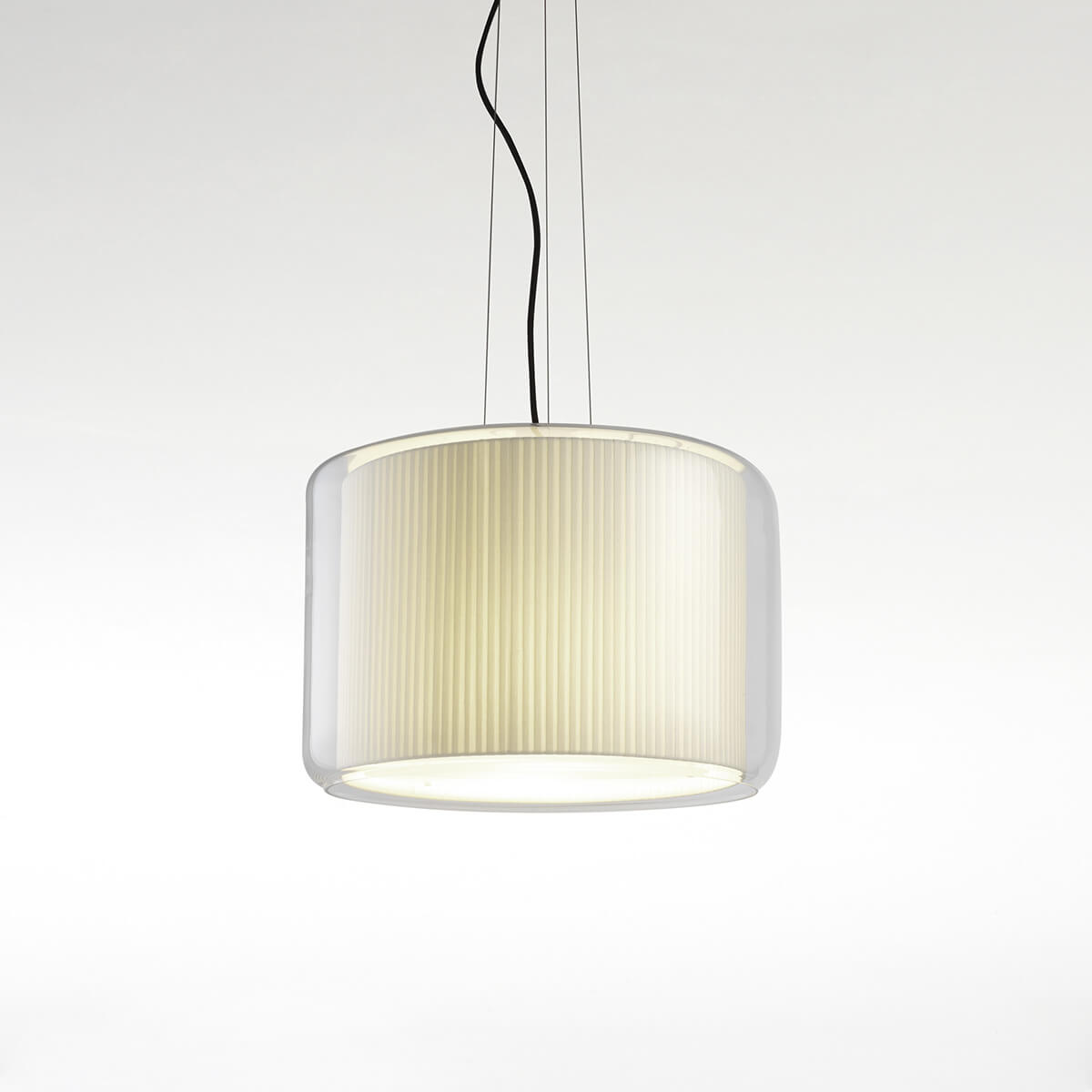 Marset Mercer 30 Pendelleuchte, Schirm: Glas / Baumwollband natur