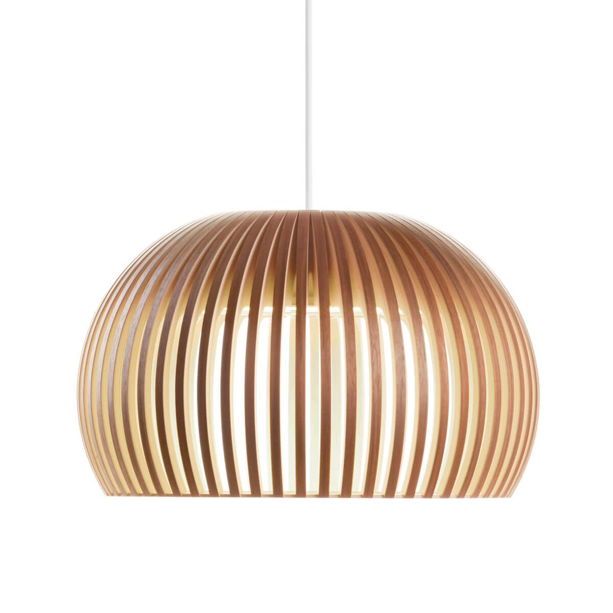 Secto Design Atto 5000 Pendelleuchte, Wallnussfurnier, Kabel: weiß