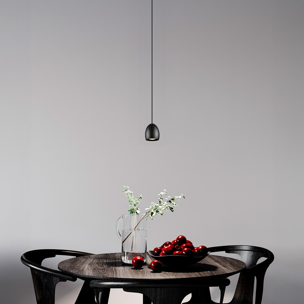 Orange One Nola Single LED Pendelleuchte, schwarz