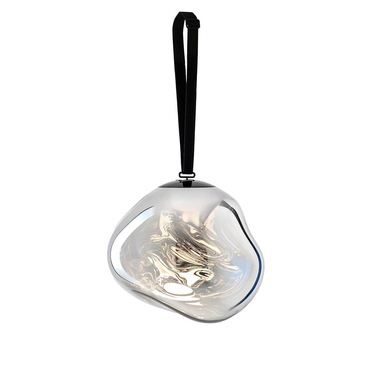Tom Dixon Melt Large Portable LED Akkusteh- / Pendelleuchte, Silber