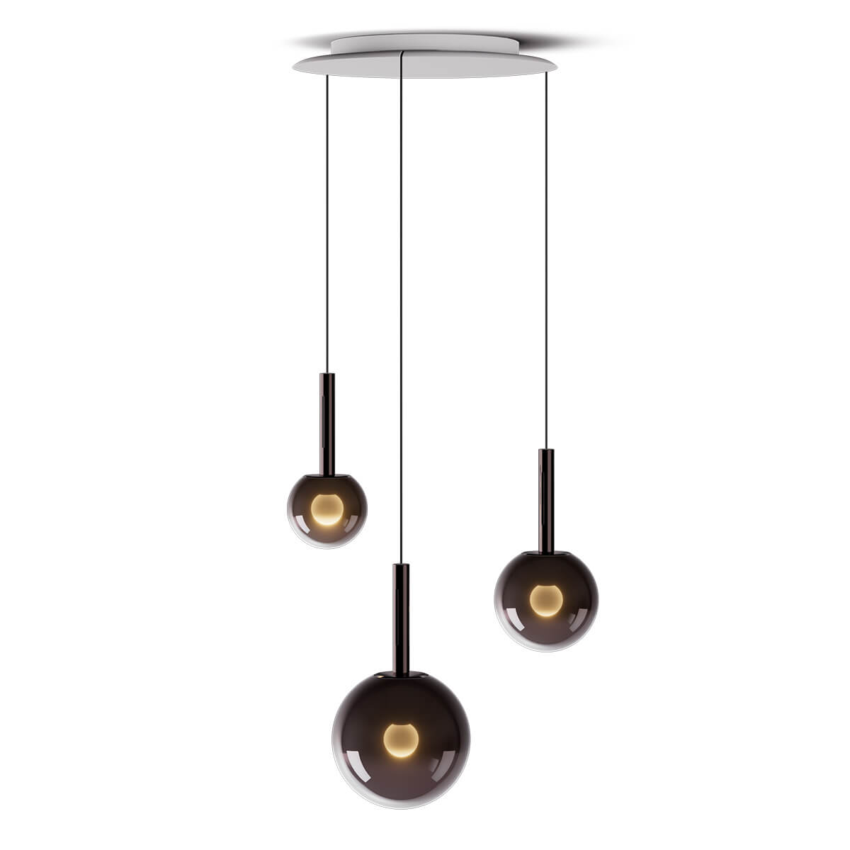 Occhio Luna sospeso cloud 3 fix LED Pendelleuchte, 20–170 cm, phantom